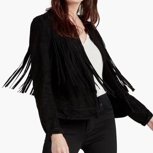 Lucky Brand Suede Fringe Jacket